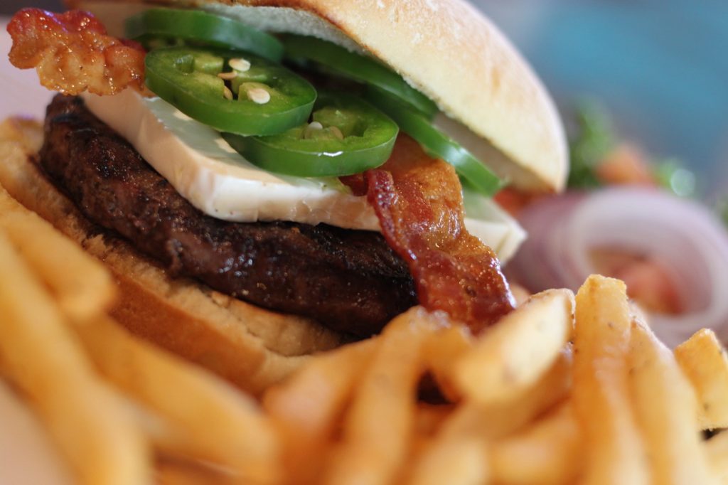 Jalapeno Bacon Cheeseburger close up