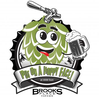 Brooks Place Tavern Site ID Brooks Place Tavern, Put on a Hoppy Face logo